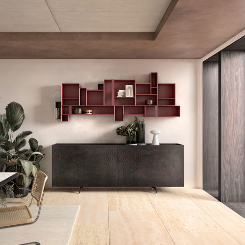 Buffet aparador contemporâneo - ATELIER - Capo D'Opera Home - em madeira laqueada brilhante / em madeira laqueada fosca / em metal cromado
