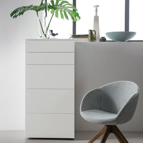 Camiseiro contemporâneo - SLIM - Dall'Agnese - em madeira laqueada / em carvalho / em grés porcelanato