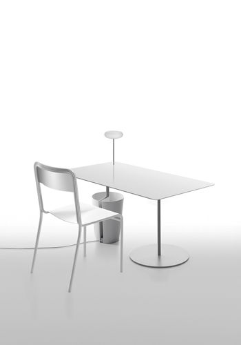 Mesa secretária de piso - BINCAN  - Danese - contemporânea / metálica / reta