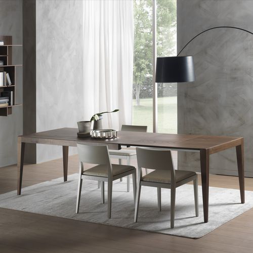 Mesa de jantar contemporânea - DOMINIQUE - Pacini & Cappellini - em madeira de freixo / com folheado de madeira / em Laminam