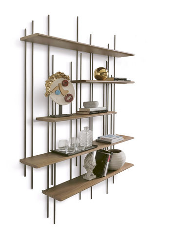 Estante de parede - TUBE  - Pacini & Cappellini - modular / contemporânea / em nogueira