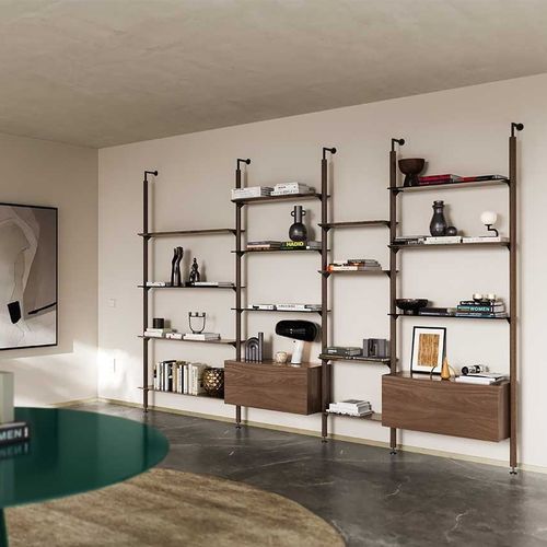 Estante de parede - OCTAGON - Pacini & Cappellini - modular / alta / do piso ao teto