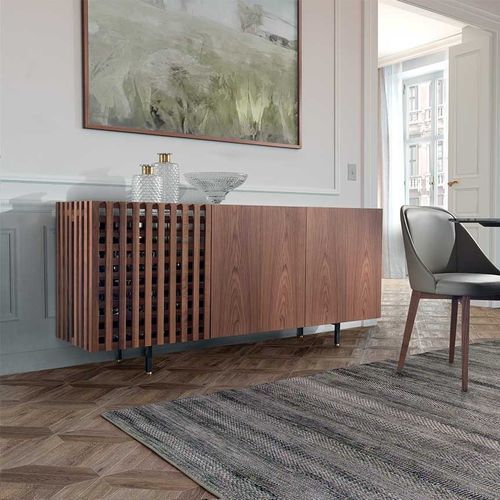Buffet aparador alto - AURORA - Pacini & Cappellini - contemporâneo / em nogueira / com folheado de madeira