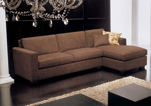 Sofá de canto - NEW YORK  - Cava - contemporâneo / em tecido / marrom