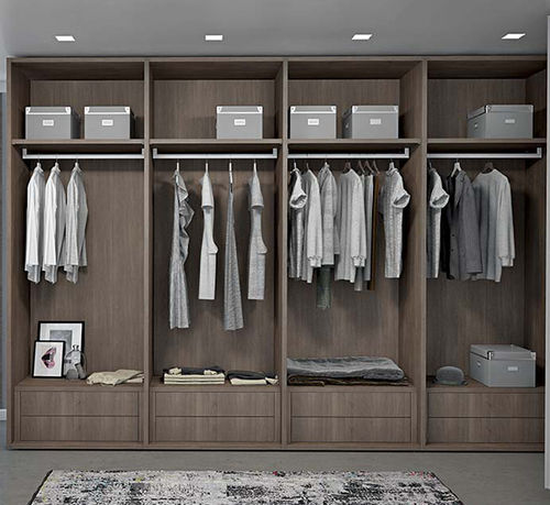 Closet contemporâneo - START - Clever - em madeira laqueada / com gavetas / branco