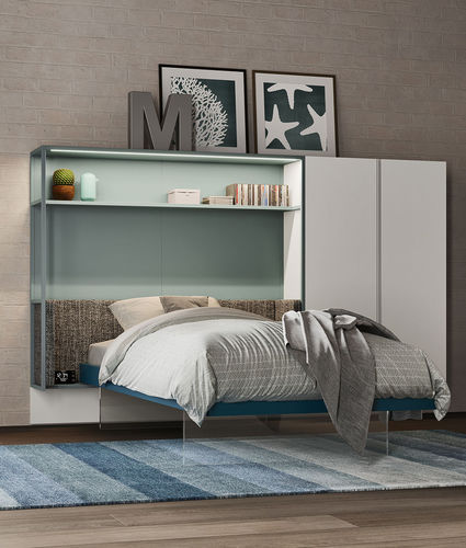 Quarto infantil branco - start t02 - Clever - azul / cinza / em madeira