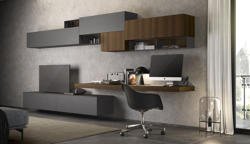 Móvel de parede de sala contemporâneo - VITALYTY LUCE C14 - ColombiniCasa - em madeira / em laminado melamínico / em metal laqueado