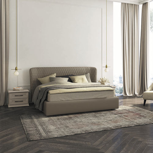 Cama de casal - ARCADIA ELITE - ColombiniCasa - contemporânea / estofada / com cabeceira em couro