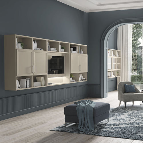 Móvel clássico de parede para TV - ARCADIA ES08 - ColombiniCasa - em laminado melamínico / modular / com iluminação embutida
