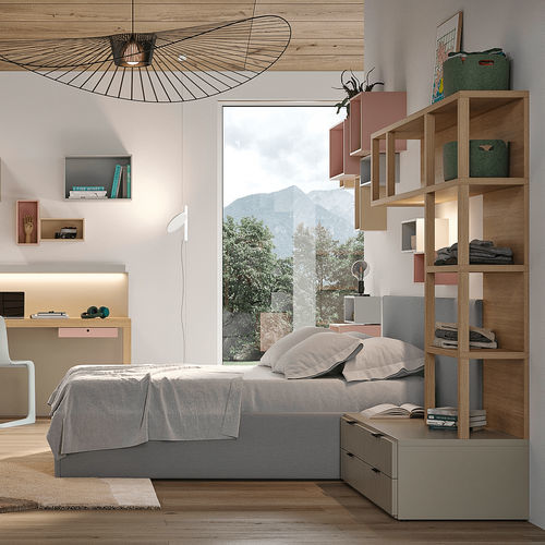 Quarto infantil branco - 2210 - DKS Srl - cinza / rosa / em madeira