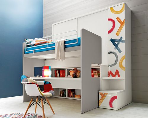 Cama alta - 154 - Doimo Cityline - de solteiro / contemporânea / infantil