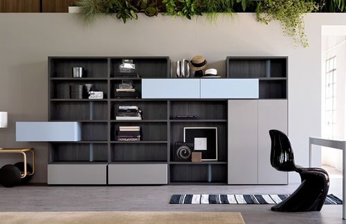Livreiro contemporâneo - CITYLIFE 36 - Doimo Cityline - em madeira / em laminado / preto