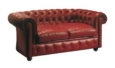 Sofá Chesterfield - 800 - Domingolotti - em tecido / vermelho / de 4 lugares