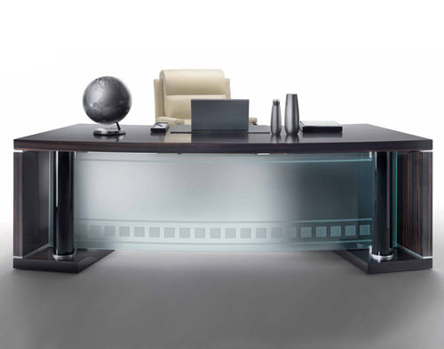 Mesa executiva - HEKLA  - Elledue srl - contemporânea / em madeira / em vidro