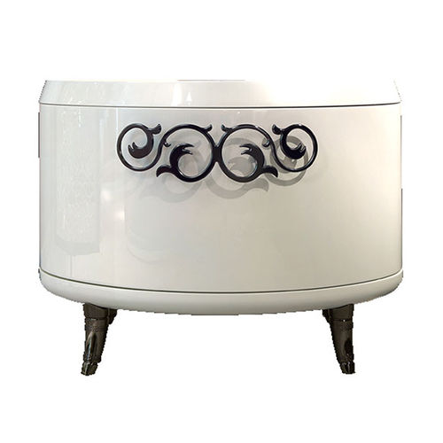 Criado-mudo clássico - SARAYA B 607 - Elledue srl - em madeira laqueada / com base em madeira / oval
