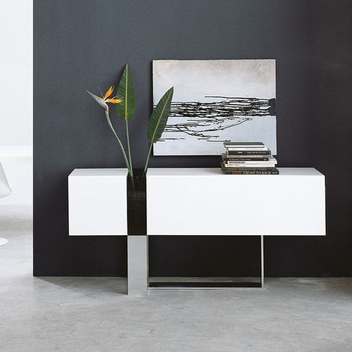 Buffet aparador contemporâneo - FLO' - Emmebi Industria Mobili - em alumínio escovado / branco / bege