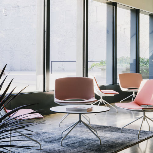 Mesa de centro contemporânea - OH!  - Enea - em HPL / com base em aço laqueada / com base em aço cromado
