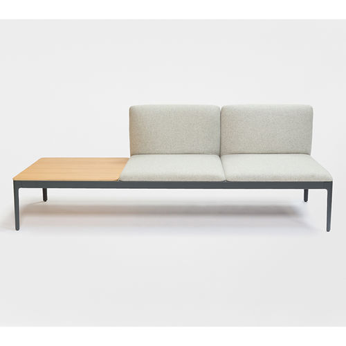 Banco estofado modular - KUBIKA - Enea - contemporâneo / em tecido / com folheado de madeira