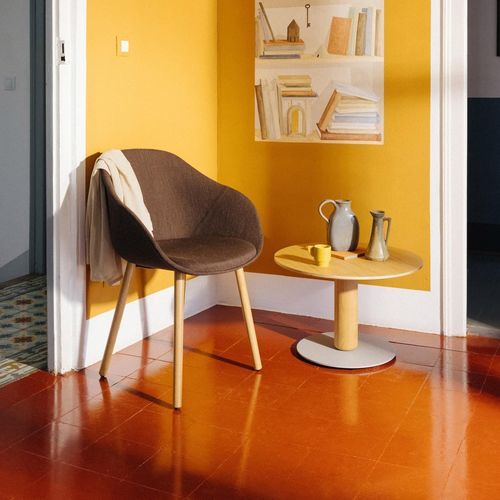 Cadeira contemporânea - Lore Wood - Enea - para ambiente externo / para ambiente interno / em tecido