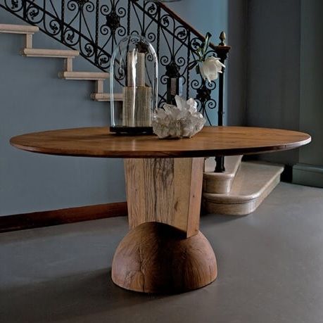 Mesa contemporânea - BRANCUSI - ESTEL - em carvalho / em madeira maciça / em ébano