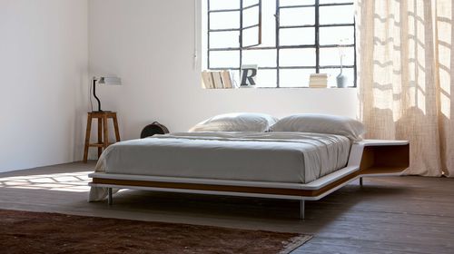 Cama de casal - AYRTON - ESTEL - contemporânea / com cabeceira / com criados-mudos