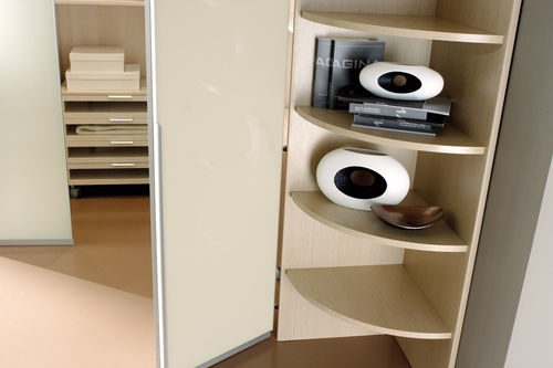 Guarda-roupa contemporâneo - SPAZIANTE - 6 - Faer Ambienti - em madeira / com portas articuladas