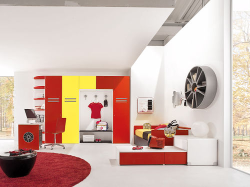 Quarto infantil amarelo - SPORT - MOTORI 2 - Faer Ambienti - unissexo