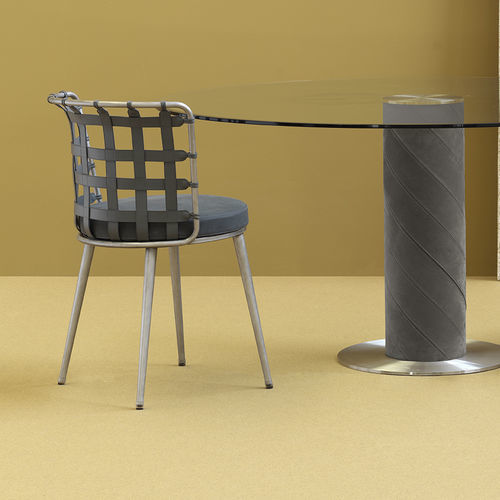 Cadeira de sala de jantar contemporânea - LOLA - fasem - para ambiente interno / em couro / com base em aço