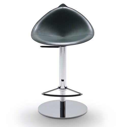 Banqueta contemporânea - FIORILE BAR BT - fasem - em couro / com base em aço / com pé central