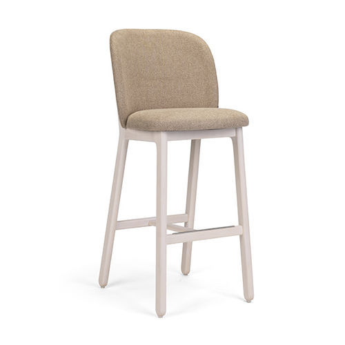 Cadeira alta contemporânea - ARCO - Fenabel- The heart of seating - para ambiente interno / em tecido / com base em madeira
