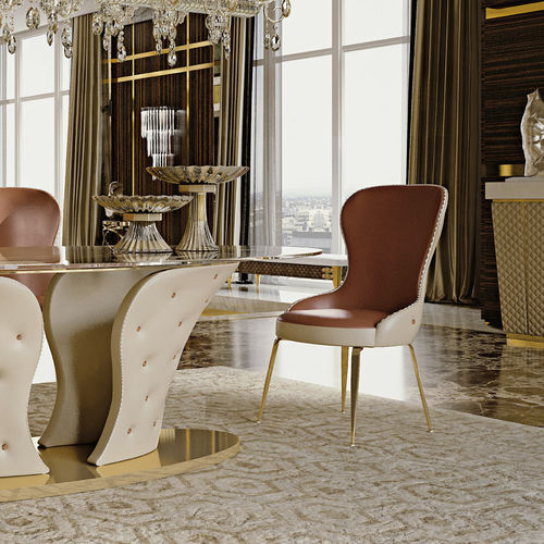 Cadeira de sala de jantar contemporânea - Charme - Formenti - para ambiente interno / em tecido / em couro
