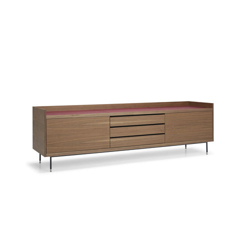 Buffet aparador contemporâneo - Priv&eacute; B - Frag - em nogueira / em aço laqueado / em vidro