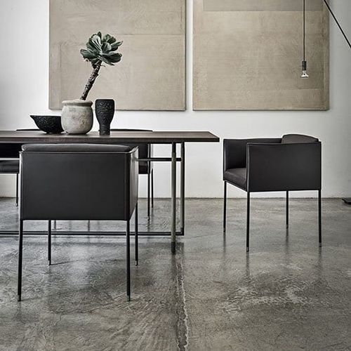 Cadeira contemporânea - Square - Frag - para ambiente interno / em tecido / em couro
