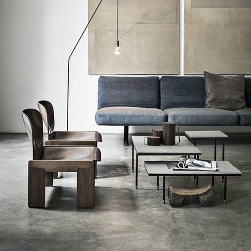 Mesa ninho contemporânea - Square 34/24 - Frag - em MDF laqueado / em cimento / em compósito