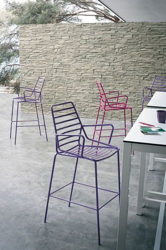 Cadeira alta contemporânea - LINK - Gaber - para ambiente externo / metálica / da linha residencial