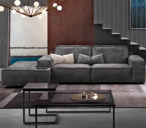 Sofá modular - SACAI - Gamma Arredamenti International - contemporâneo / em couro / cinza