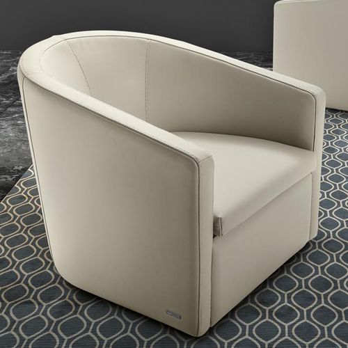 Poltrona contemporânea - PRETTY - Gamma Arredamenti International - em couro / bege