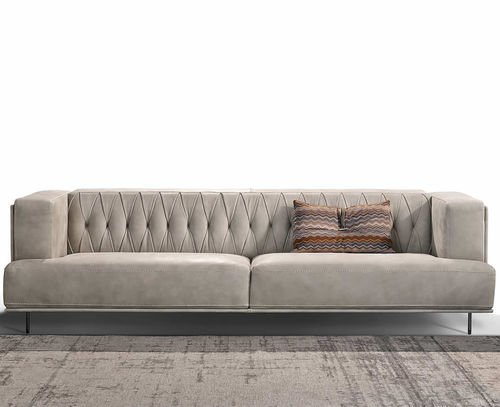 Sofá modular - MCQUEEN  - Gamma Arredamenti International - contemporâneo / em couro / bege