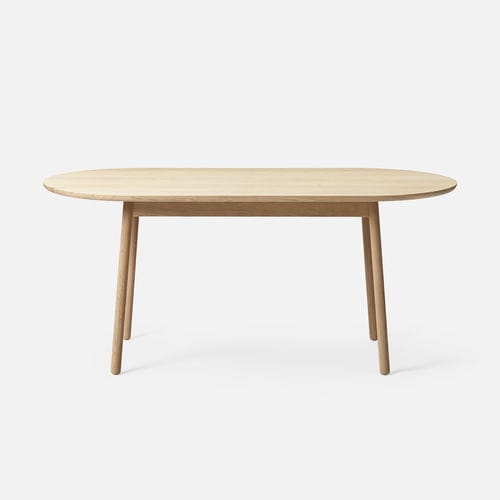 Mesa contemporânea - NEST - + HALLE - em carvalho / com base em carvalho / oval