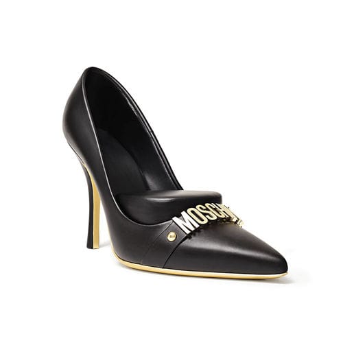 Banqueta de design original - HIGH HEELS - Gufram - em couro / em madeira laqueada / preta