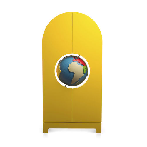 Guarda-roupa de design original - GLOBE - Gufram - em madeira laqueada / com portas de abrir