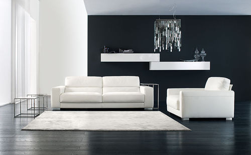 Sofá de canto - BELLAGIO - Gurian - contemporâneo / em couro / com capa removível