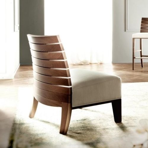 Poltrona baixa contemporânea - CHARM - Haute Couture by Costantini Pietro - em tecido / em couro / em faia
