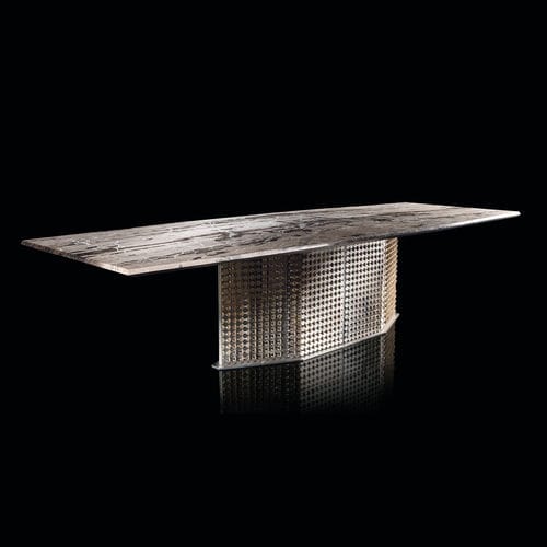 Mesa secretária contemporânea - S-PENNY - Henge - em aço / em latão / em mármore