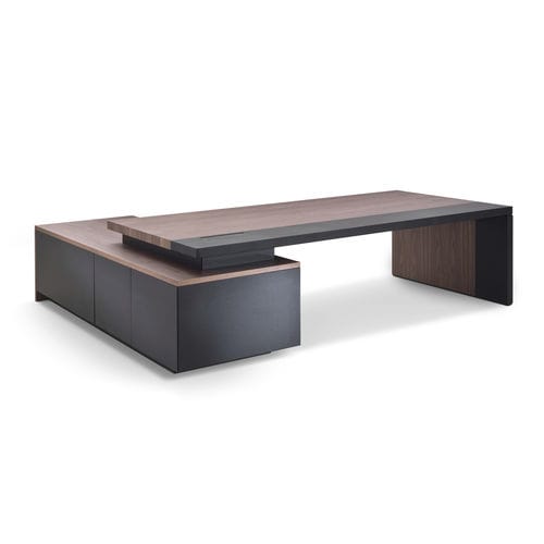 Mesa executiva - KEFA - i4 MARIANI - de piso / contemporânea / com folheado de madeira