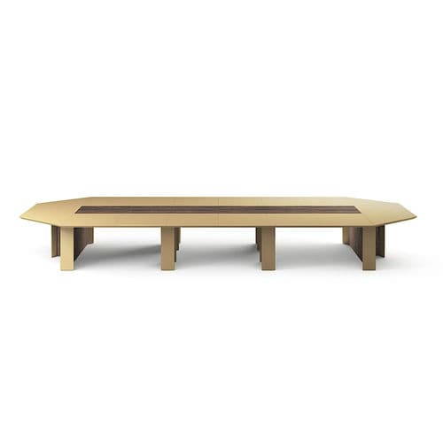 Mesa de reunião contemporânea - METEORA - i4 MARIANI - com folheado de madeira / em laminado melamínico / em couro