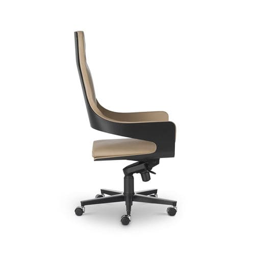 Poltronas de escritório contemporânea - SILHOUETTE - i4 MARIANI - em couro / em compensado / de madeira curvada