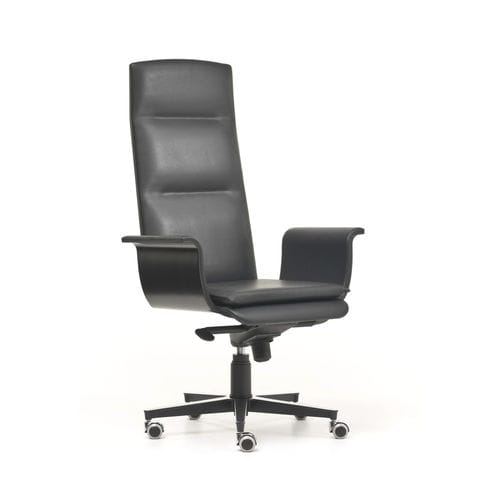 Poltronas de escritório contemporânea - WING - i4 MARIANI - em couro / em compensado / de madeira curvada