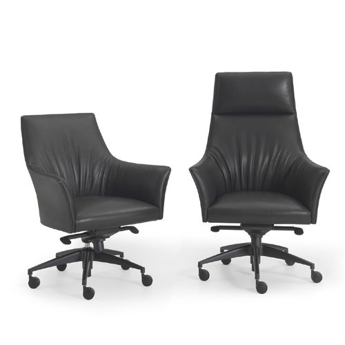 Poltronas de escritório contemporânea - SELLA - i4 MARIANI - em couro / em aço / em poliuretano