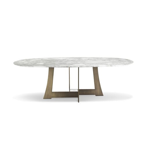 Mesa de jantar contemporânea - MOORE - i4 MARIANI - com folheado de madeira / em vidro / em mármore